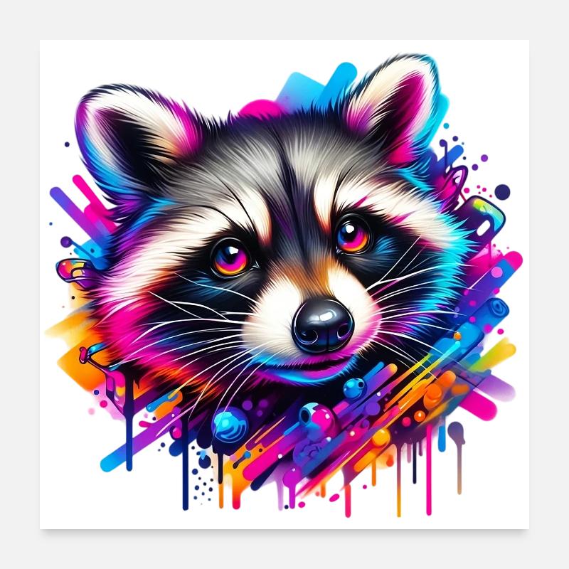 Waschbär Poster 60x60 cm