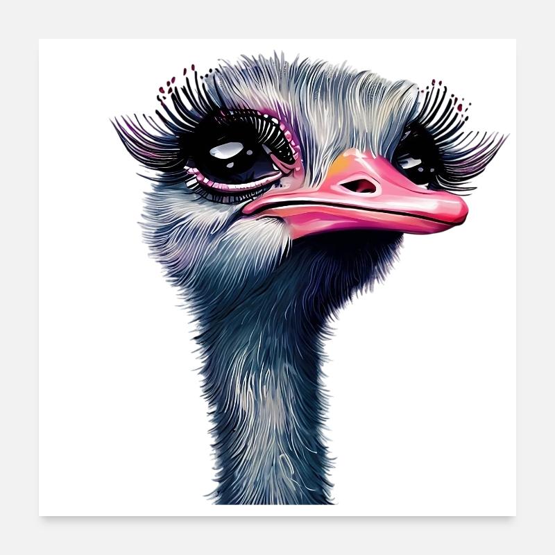 Straußen-Make-up Poster 60x60 cm