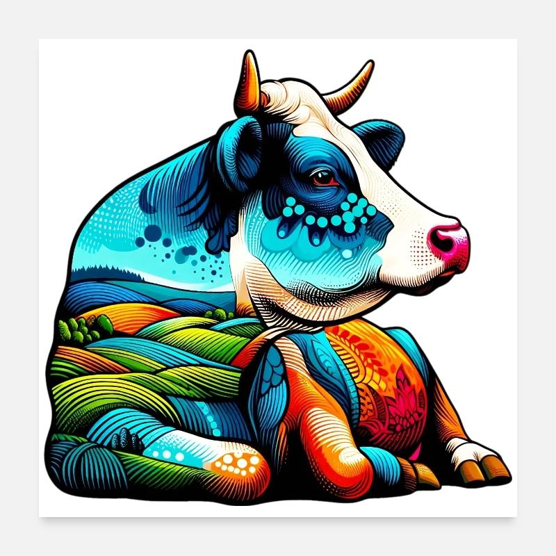 Vache Poster 60 x 60 cm