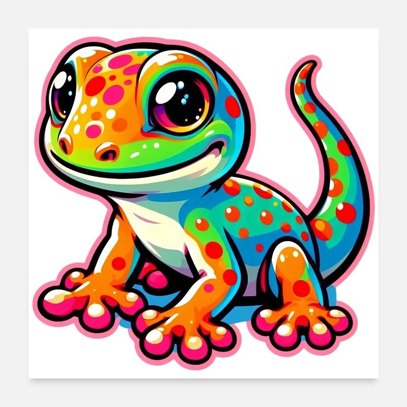 Gecko Poster 60x60 cm