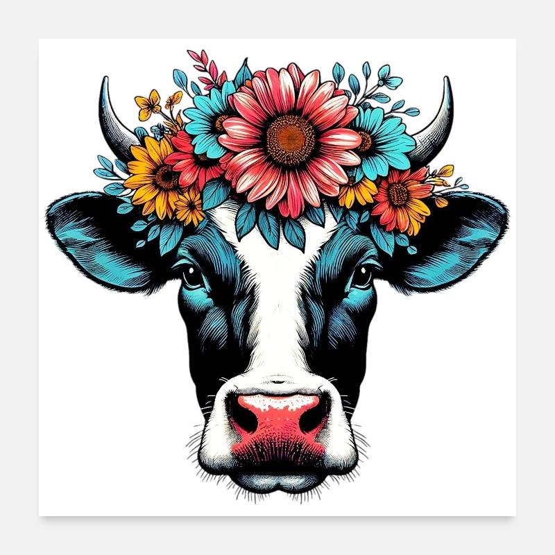 Cow Poster 24" x 24" (60x60 cm)