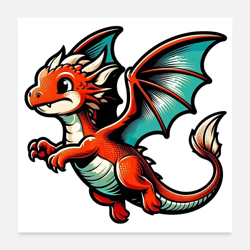 Drache Poster 60x60 cm