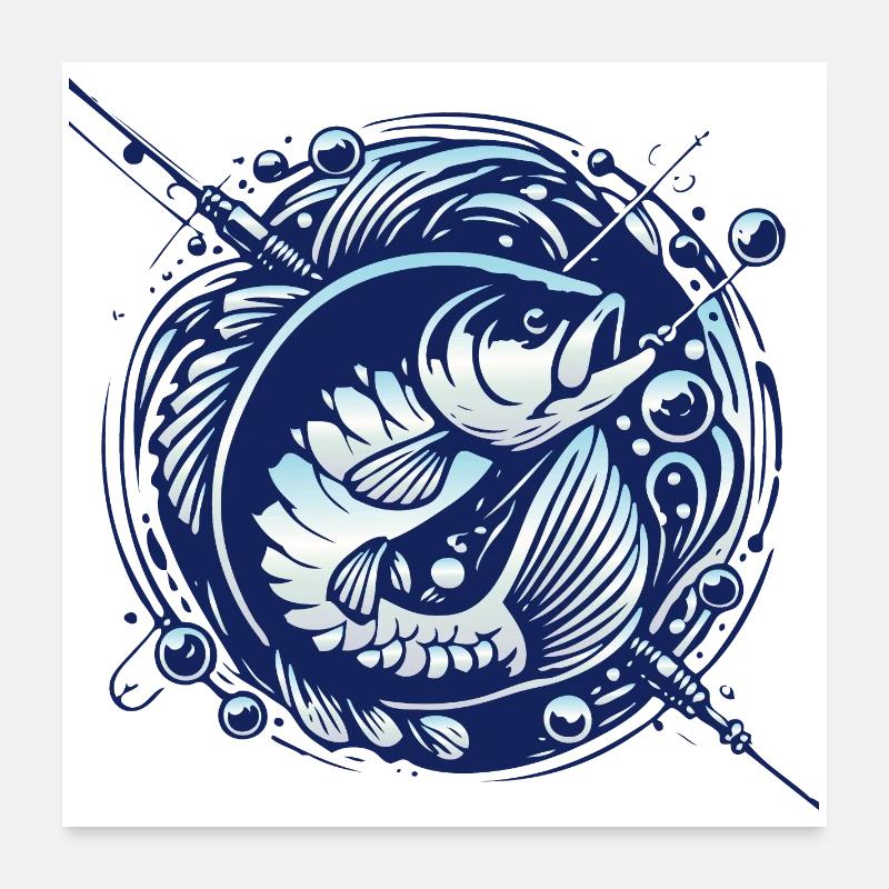 Frogfish with water bubbles design Poster 24" x 24" (60x60 cm)