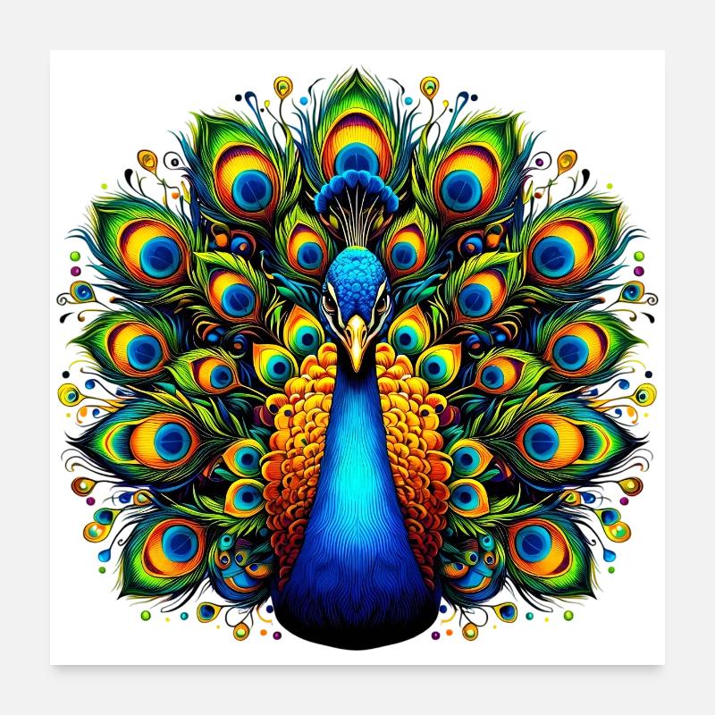Peacock Poster 24" x 24" (60x60 cm)