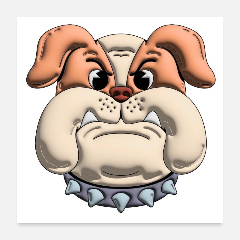 Chien Bouledogue 3D Poster 60 x 60 cm