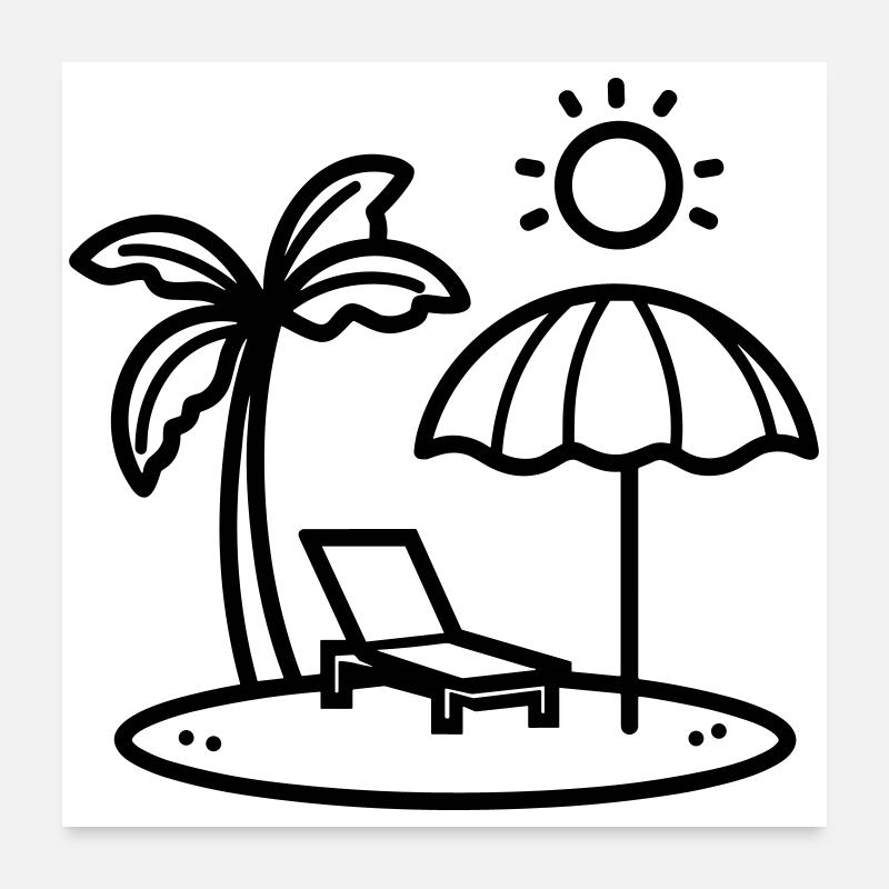 plage Poster 60 x 60 cm