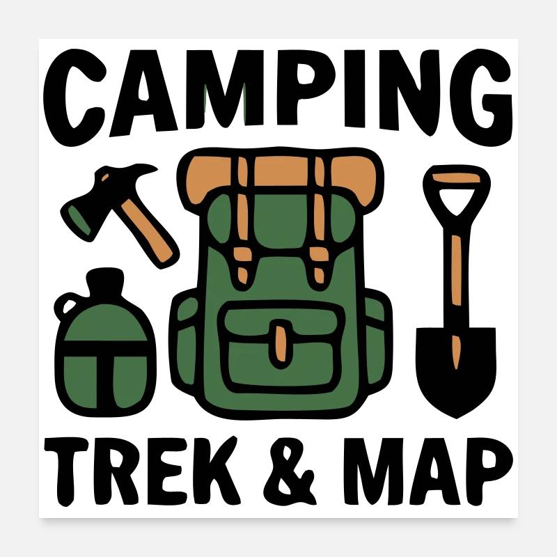 Backpack Trekking Hiking Camping Scout Poster 24" x 24" (60x60 cm)