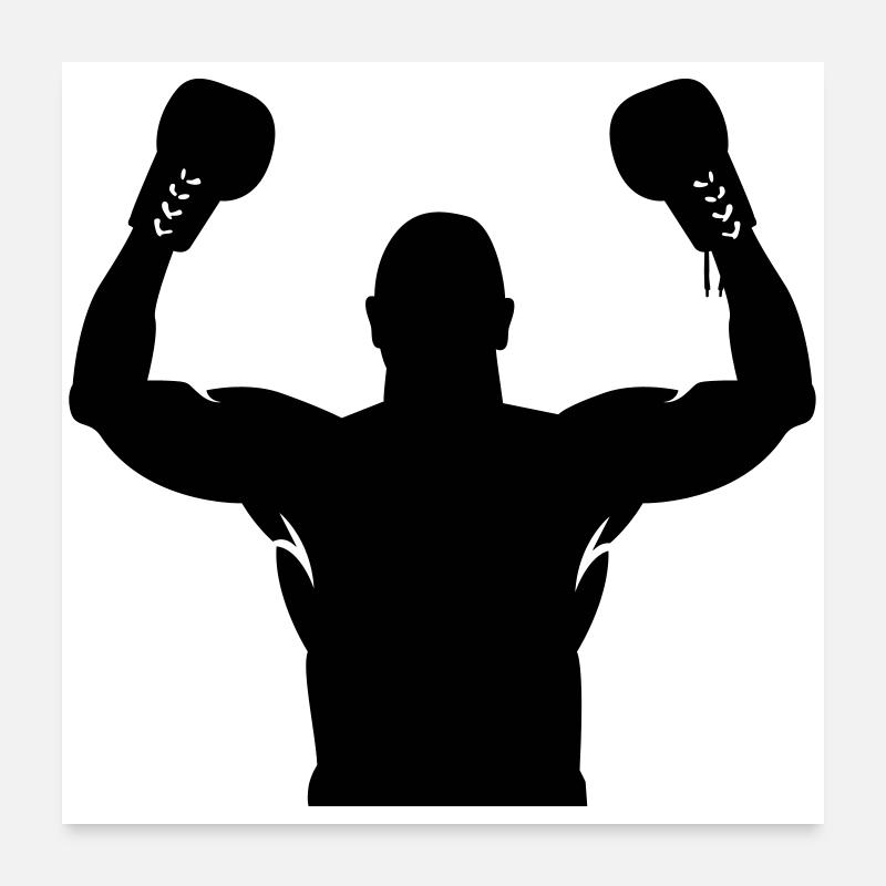 boxe - Poster 60 x 60 cm - blanc