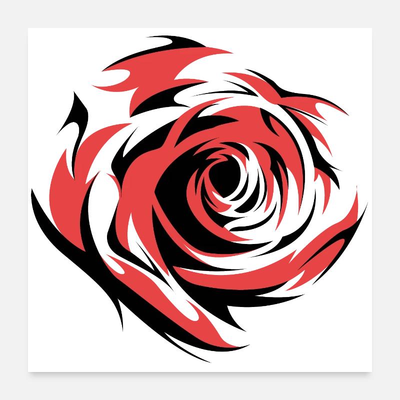 fleurs roses fleur roses symbole illustration icône Poster 60 x 60 cm