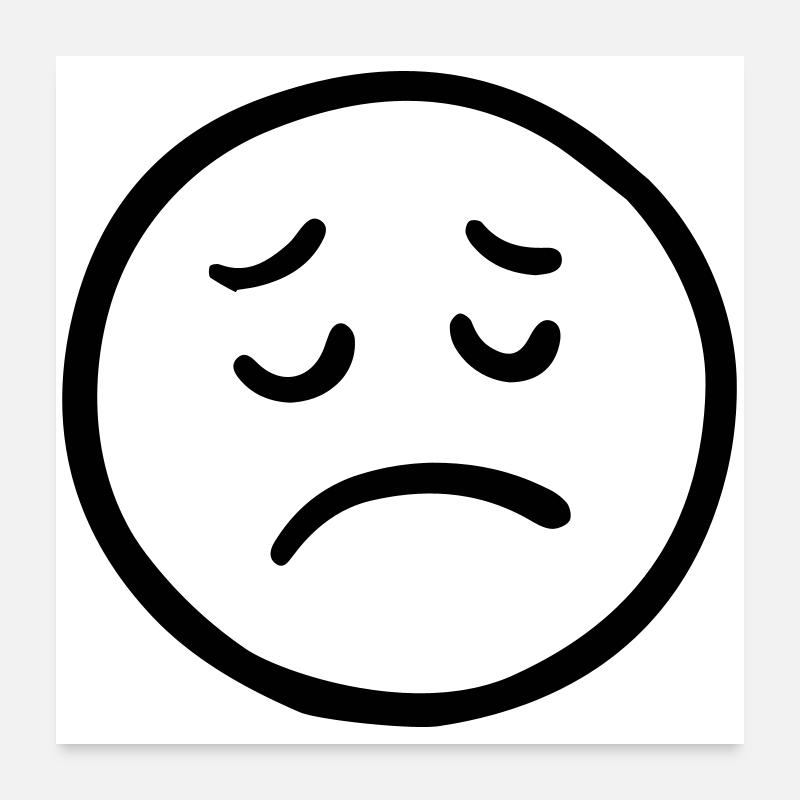 Visage triste avec un regard pensif Poster 60 x 60 cm