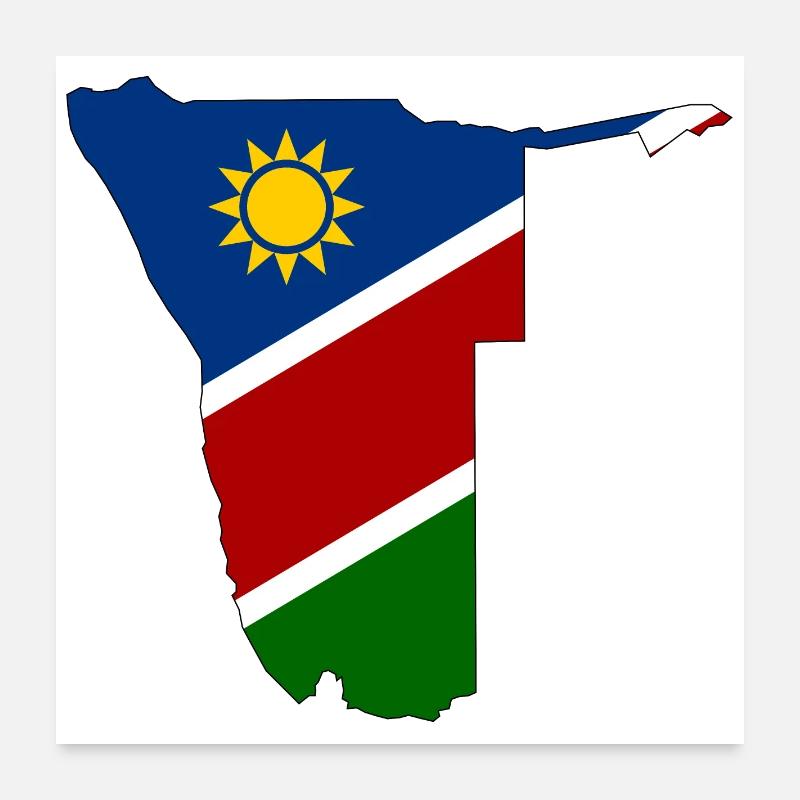 Carte du drapeau de la Namibie Poster 60 x 60 cm