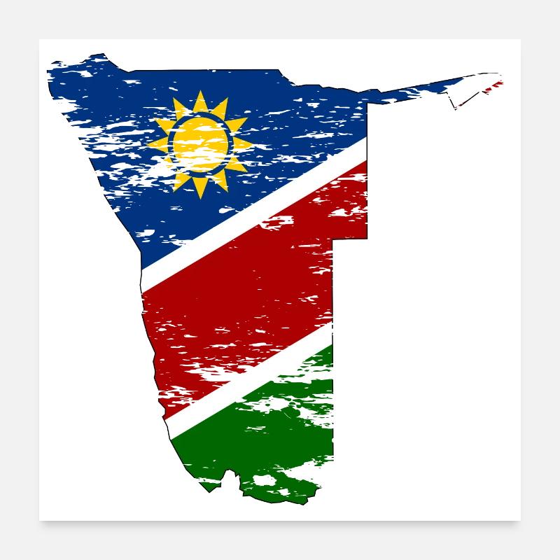 Namibia Landkarte used Poster 60x60 cm
