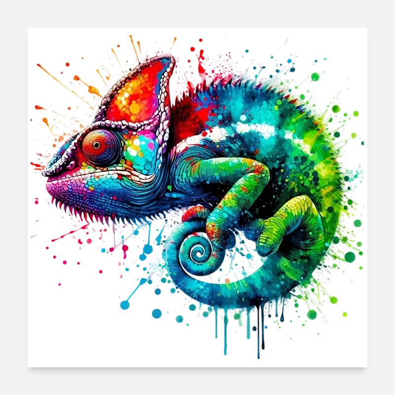 Caméléon Poster 60 x 60 cm