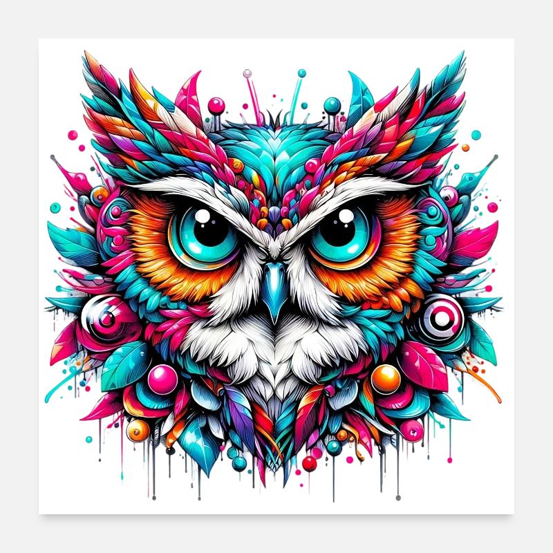 Eule Poster 60x60 cm