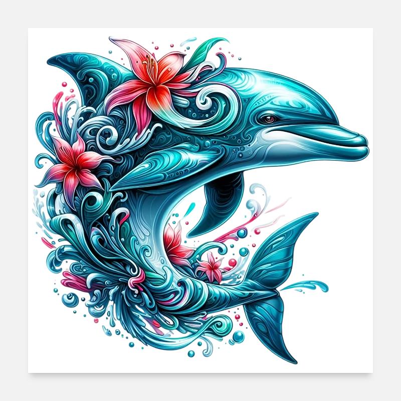 Dauphin Poster 60 x 60 cm