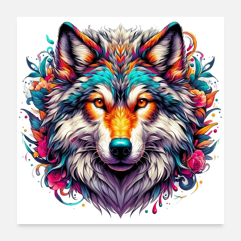 Loup Poster 60 x 60 cm