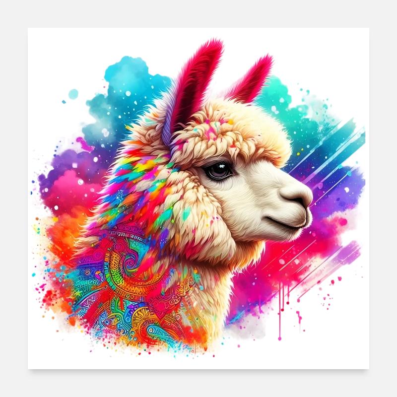 Alpaca Poster 24" x 24" (60x60 cm)