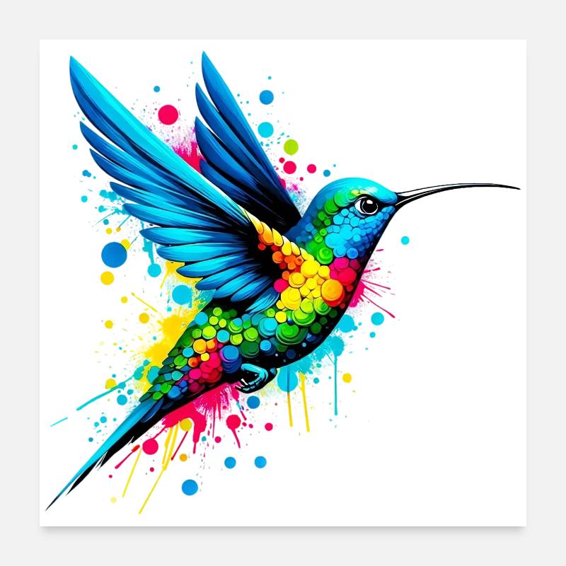 Colibri Poster 60 x 60 cm