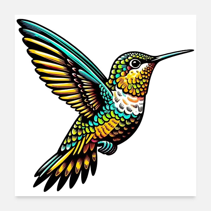Hummingbird Poster 24" x 24" (60x60 cm)