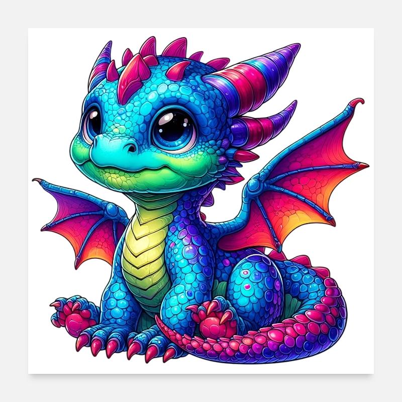 Drache Poster 60x60 cm