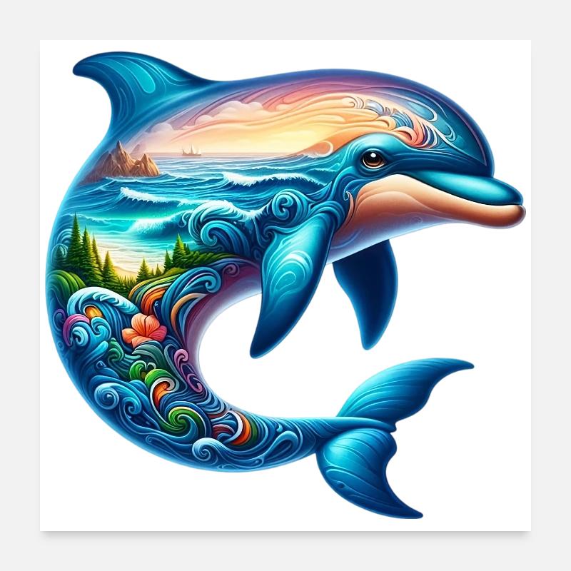 Dauphin Poster 60 x 60 cm