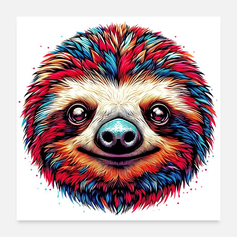 Faultier Poster 60x60 cm