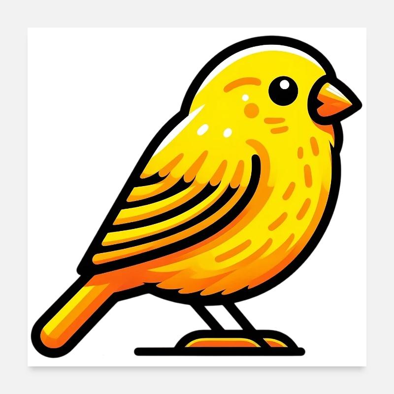 Kanarienvogel - Poster 60x60 cm - Weiß