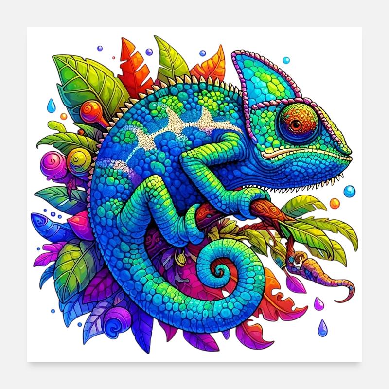 Caméléon Poster 60 x 60 cm
