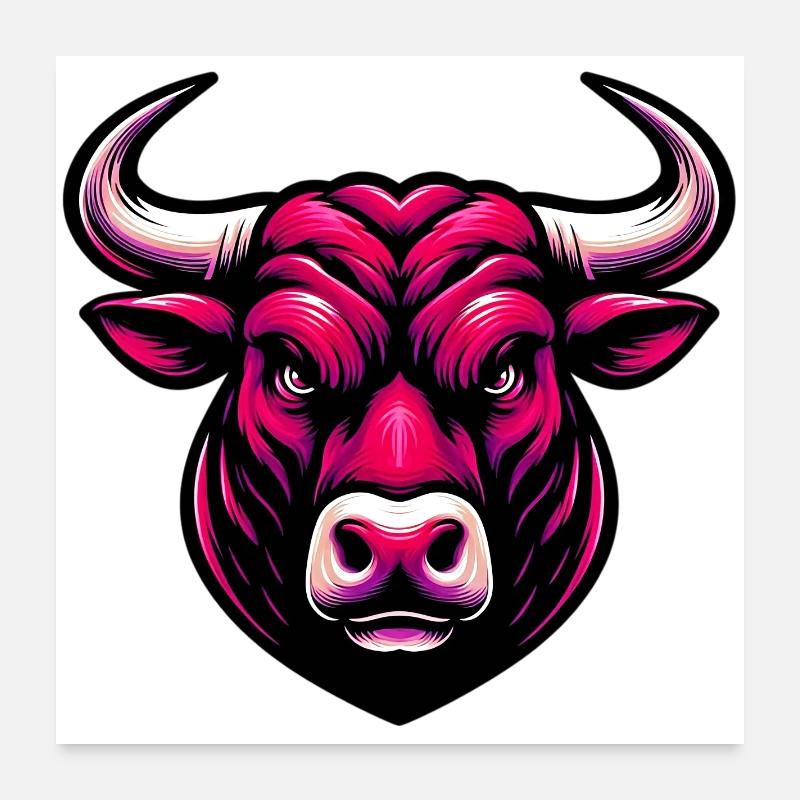 Bull Poster 24" x 24" (60x60 cm)