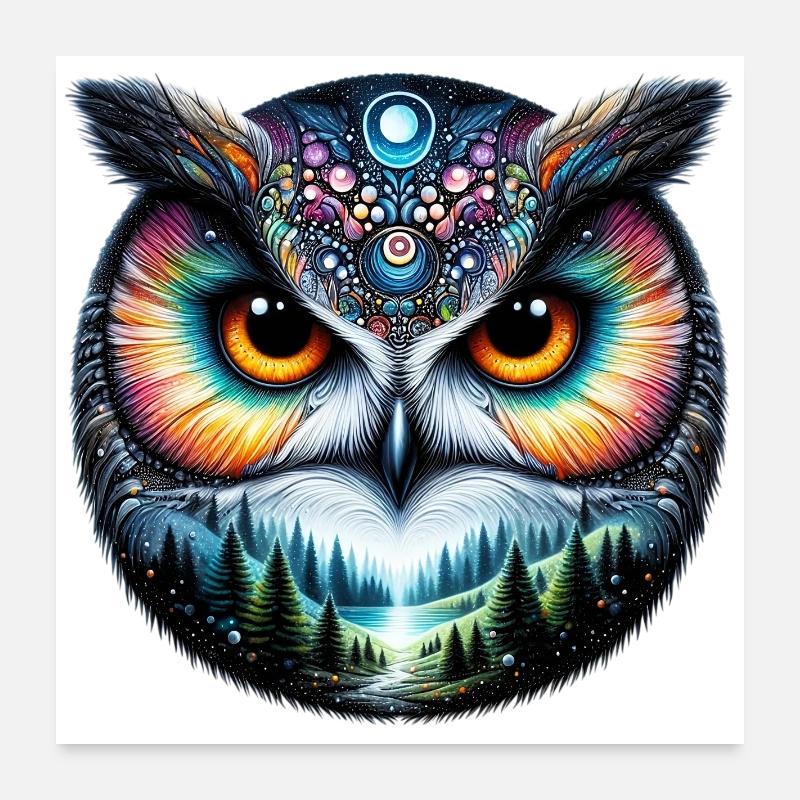 Eule Poster 60x60 cm