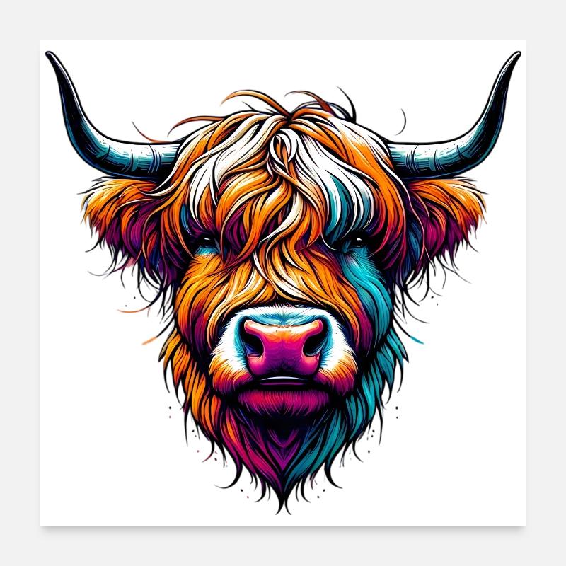 Vache écossaise des Highlands Poster 60 x 60 cm