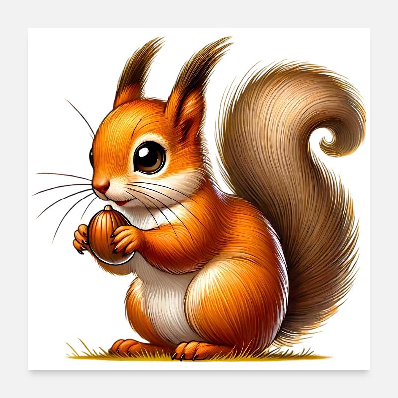 Eichhörnchen Poster 60x60 cm