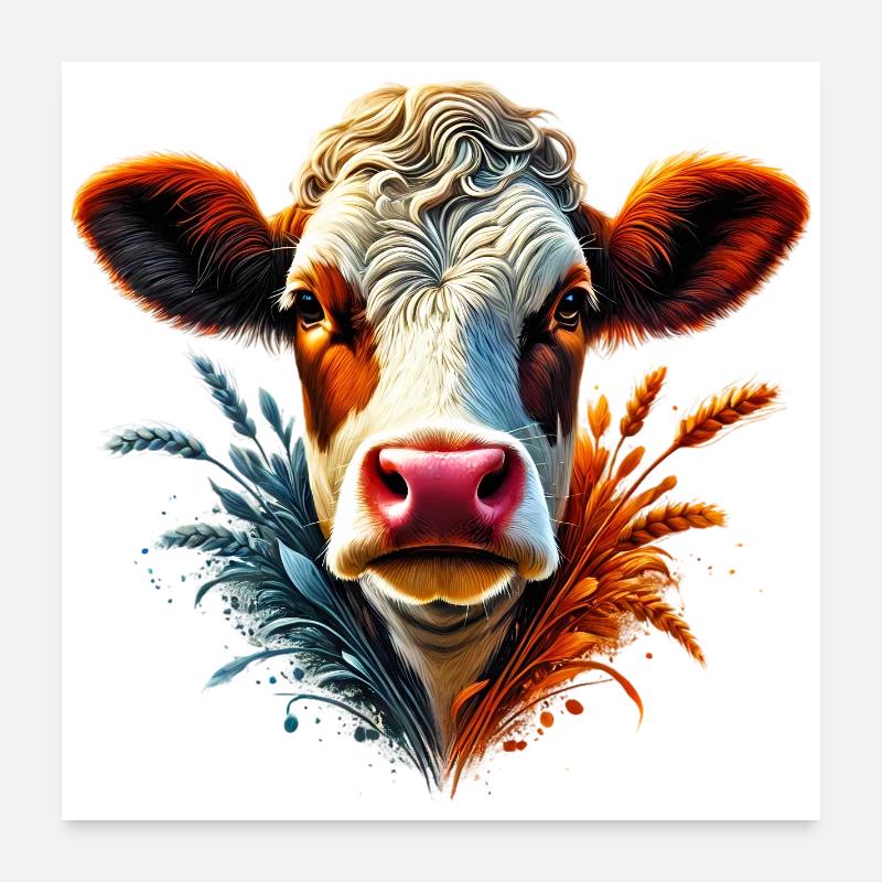 Vache Poster 60 x 60 cm