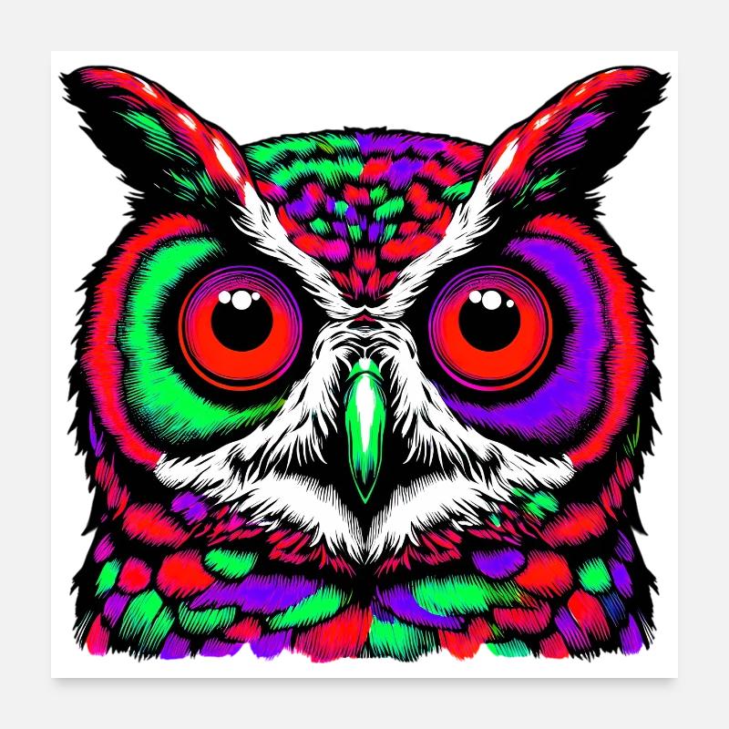 Hibou Poster 60 x 60 cm
