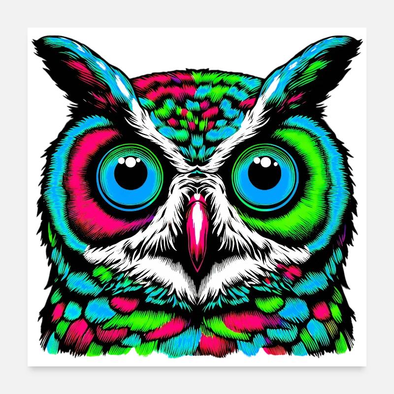 Eule Poster 60x60 cm
