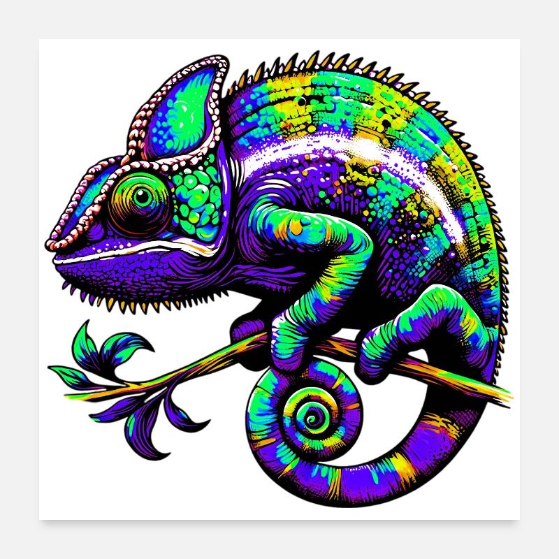 Chamäleon Poster 60x60 cm