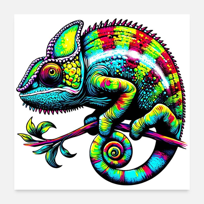 Caméléon Poster 60 x 60 cm