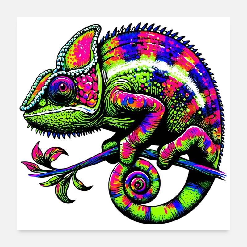 Caméléon Poster 60 x 60 cm
