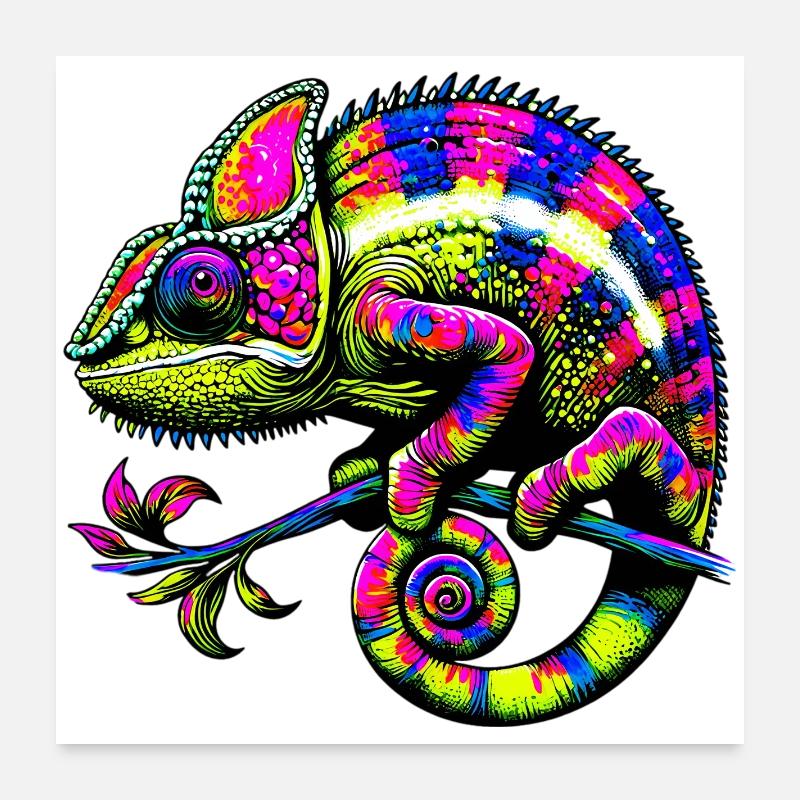 Chamäleon Poster 60x60 cm