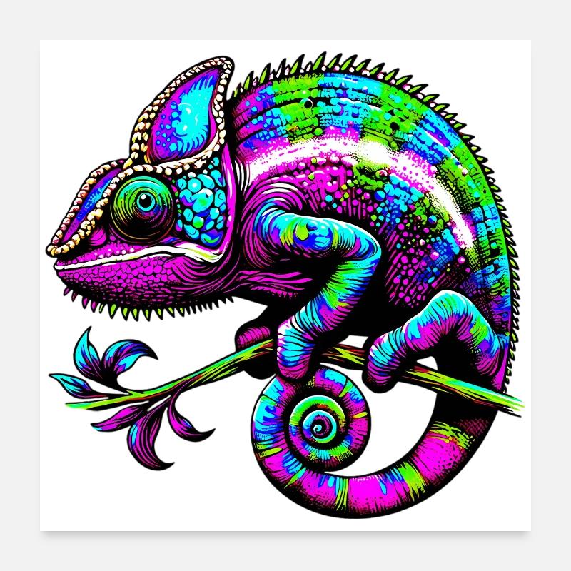 Caméléon Poster 60 x 60 cm