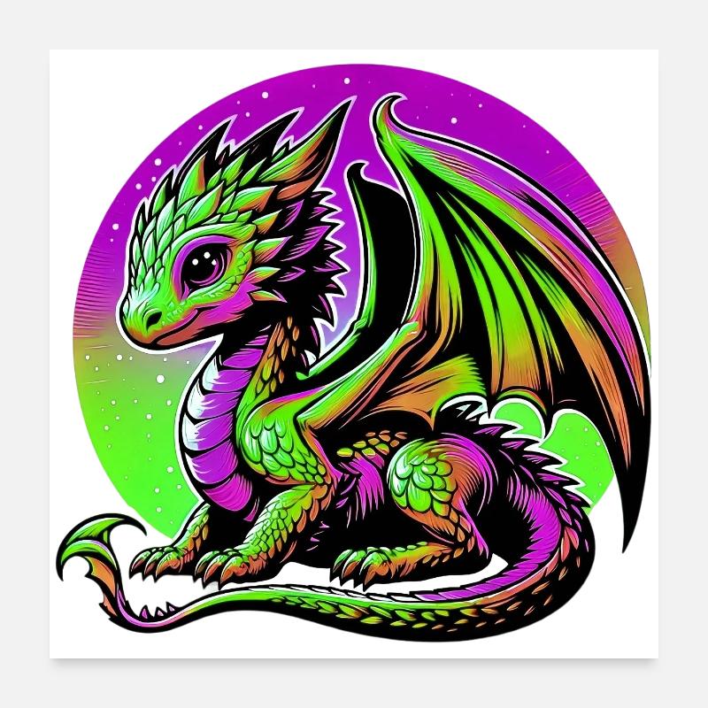 Drache Poster 60x60 cm