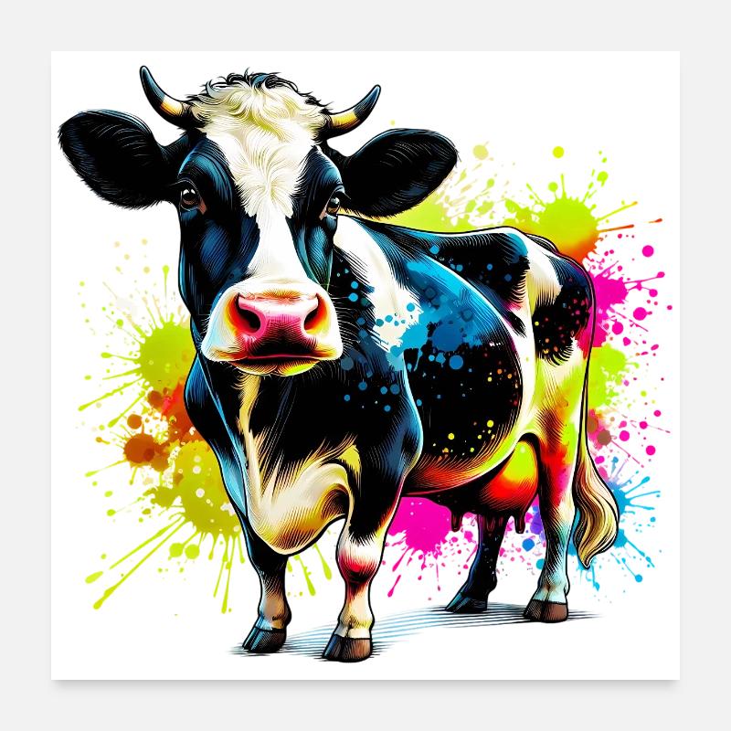 Vache Poster 60 x 60 cm
