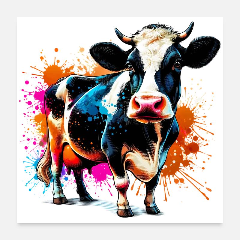 Cow Poster 24" x 24" (60x60 cm)