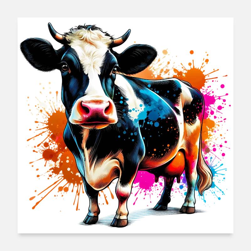 Vache Poster 60 x 60 cm