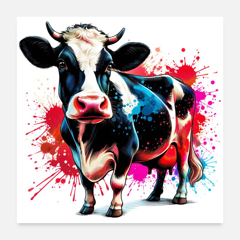 Vache Poster 60 x 60 cm