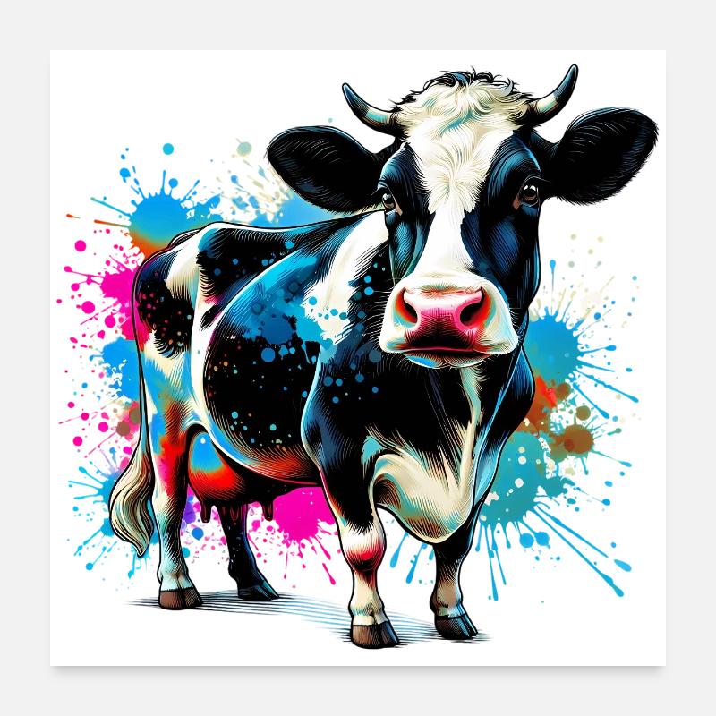 Vache Poster 60 x 60 cm