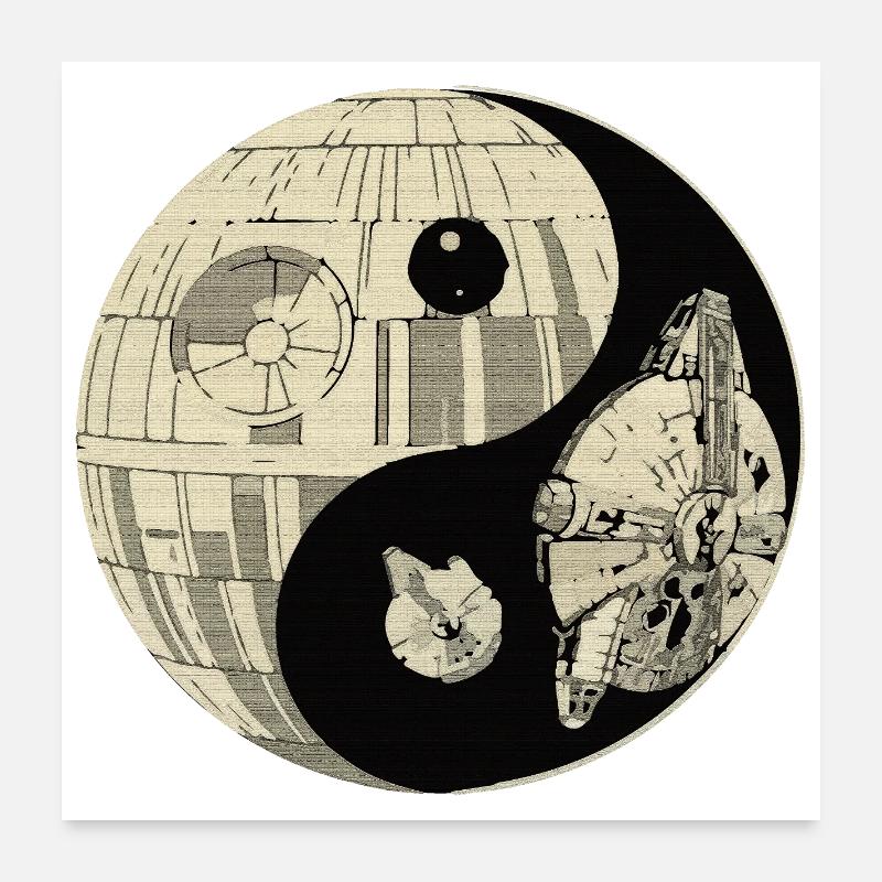 Duel spatial galactique Yin Yang Poster 60 x 60 cm