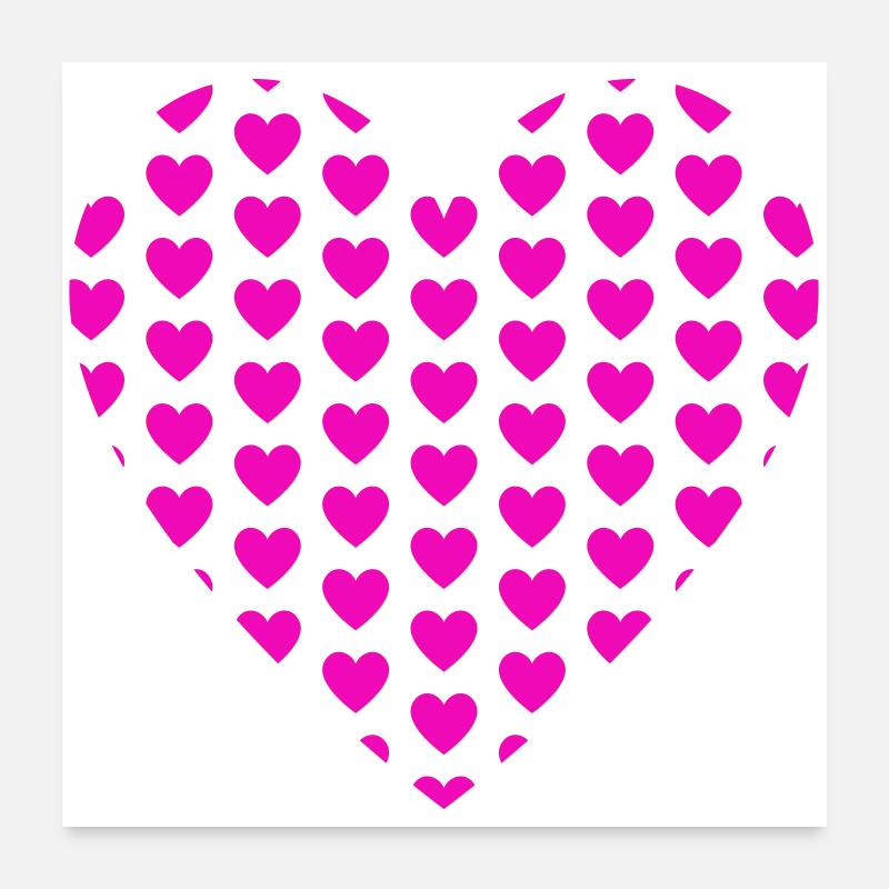 Coeur Coeurs Patch Motif Poster 60 x 60 cm