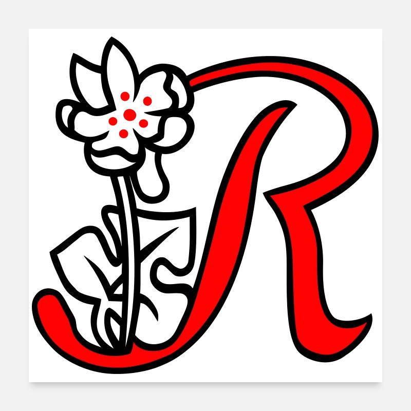 Lettre R Poster 60 x 60 cm