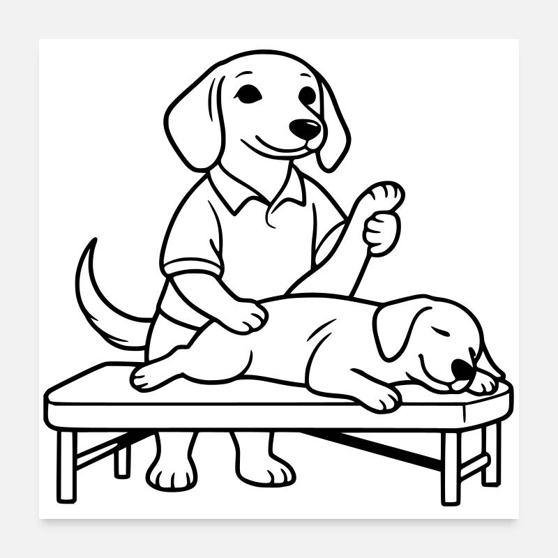 Teckel physiothérapeute Poster 60 x 60 cm